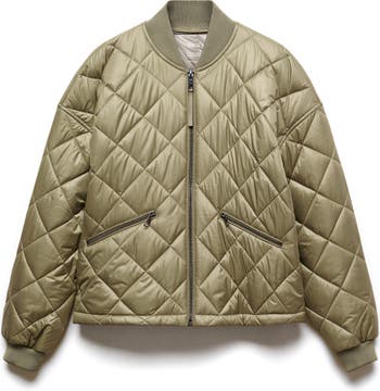 Waterproof quilted bomber jacket