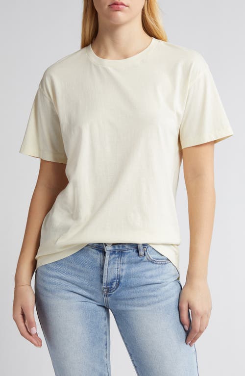 Oversize Cotton T-Shirt in Beige Angora