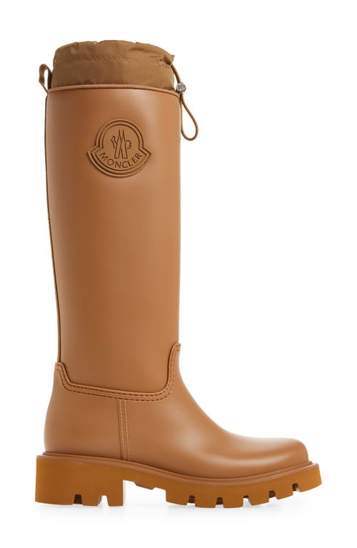 Shop Moncler Kickstream Waterproof Rain Boot In Camel