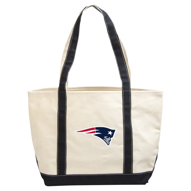 Shop Logo Brands New England Patriots Canvas Tote Bag In Cream
