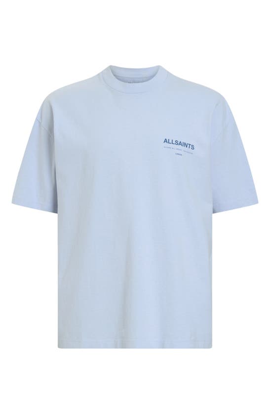 Shop Allsaints Access Oversize Graphic T-shirt In Bethel Blue