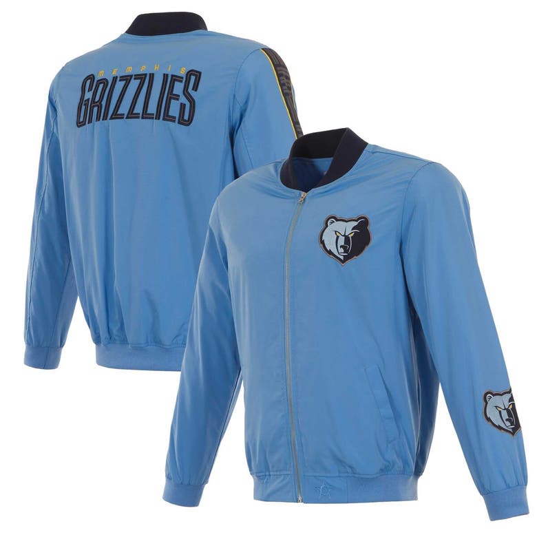 Jh Design Light Blue Memphis Grizzlies Full-zip Bomber Jacket