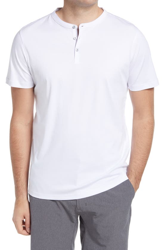 Robert Barakett Georgia Solid Henley Shirt In White