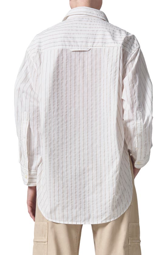 Citizen Of Humanity Kayla Stripe Oversize Poplin Button-up Shirt In Barrett Stripe