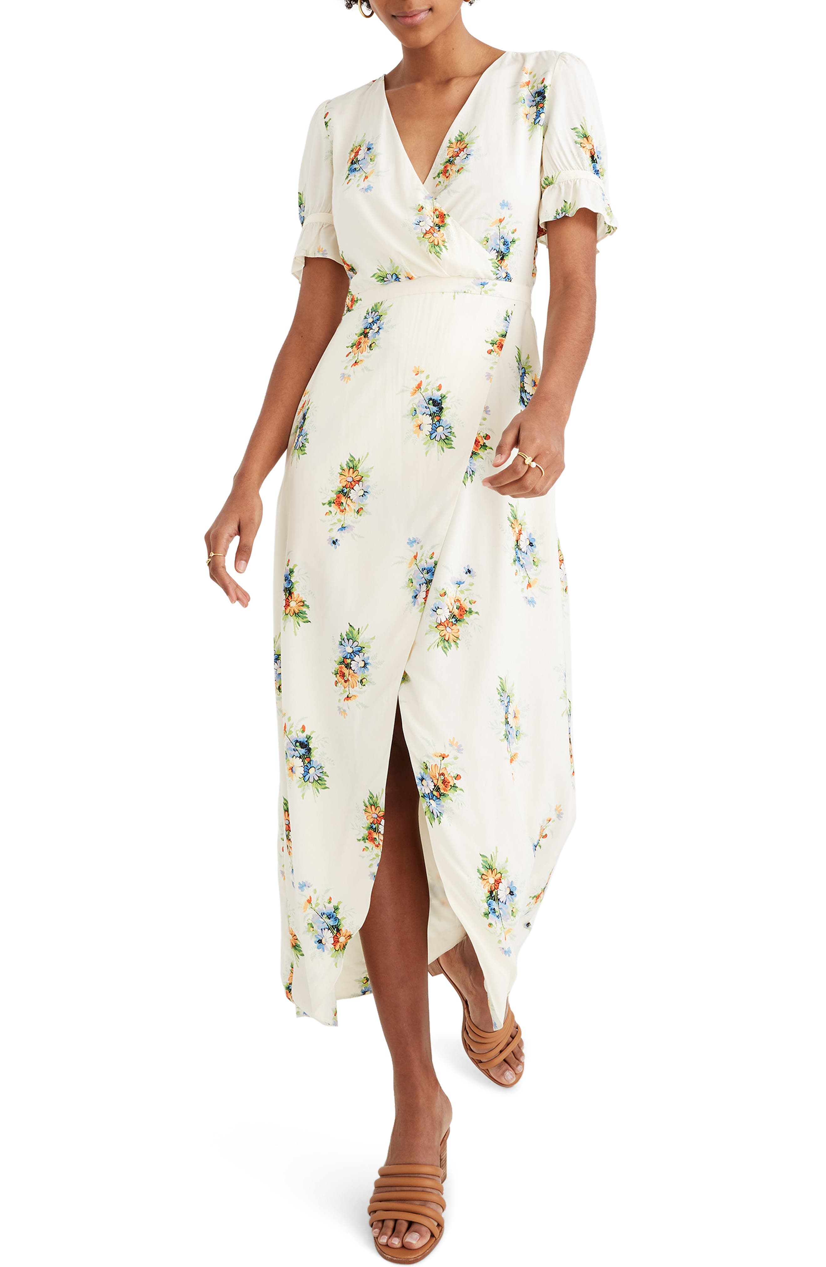 madewell ruffle sleeve dress