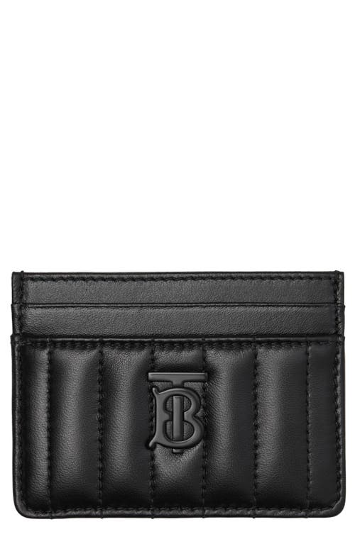 burberry Lola Quilted Leather Card Case in Black /Black