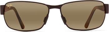  Maui Jim Men's and Women's Black Coral Polarized Rectangular  Sunglasses, Matte Black/Neutral Grey, Large : Clothing, Shoes & Jewelry