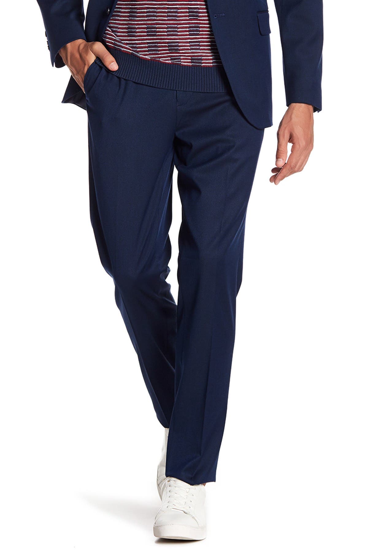 Ben Sherman Blue Birdseye Flat Front Suit Separates Pants
