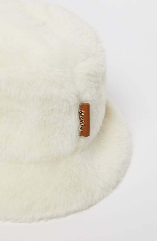 Shop Max Mara Figura Teddy Faux Fur Bucket Hat In White