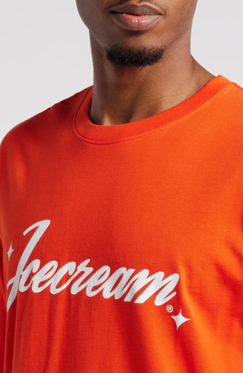 Shop Icecream Dazzle Logo Cotton Graphic T-shirt In Spicy Orange