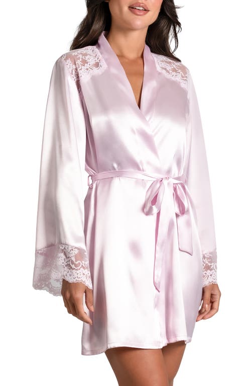 In Bloom By Jonquil Love Me Now Lace Trim Satin Robe In Rosewater