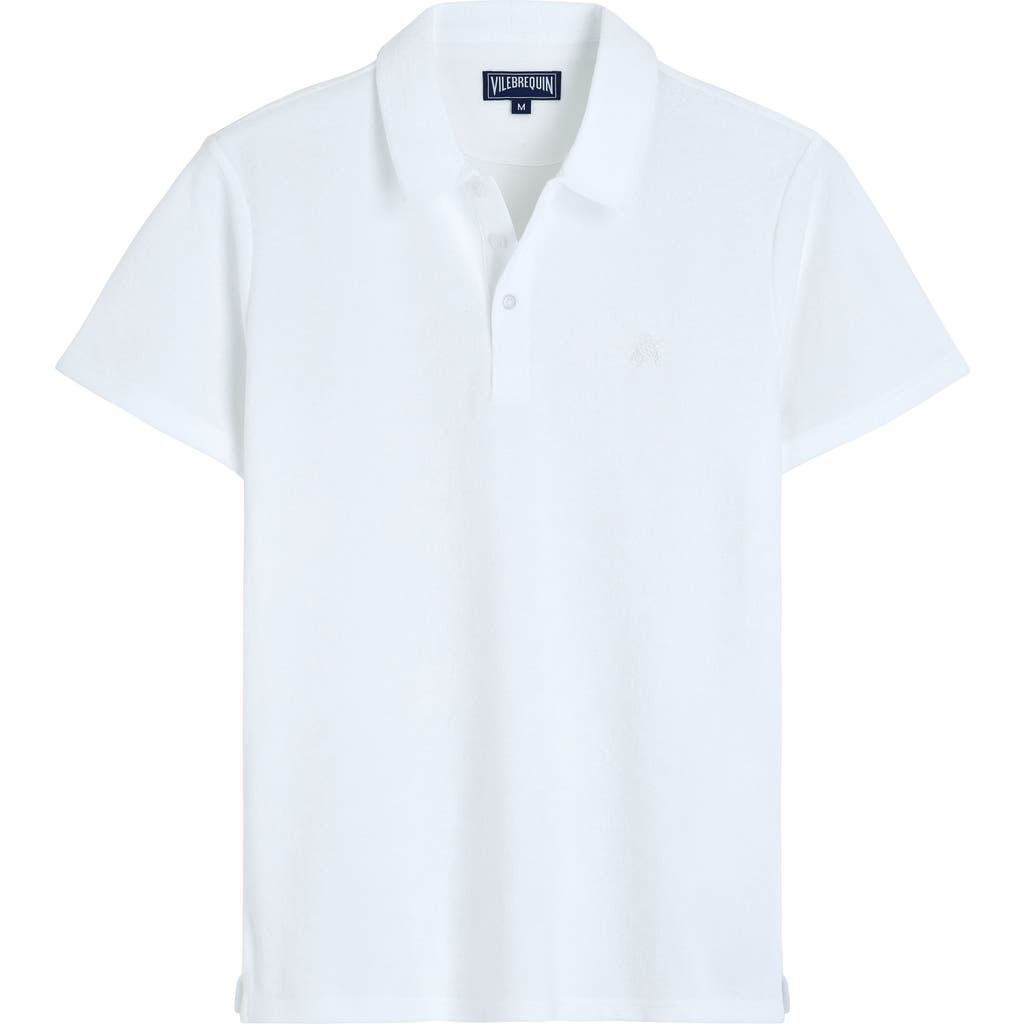 Vilebrequin Solid Terry Polo In Blanc