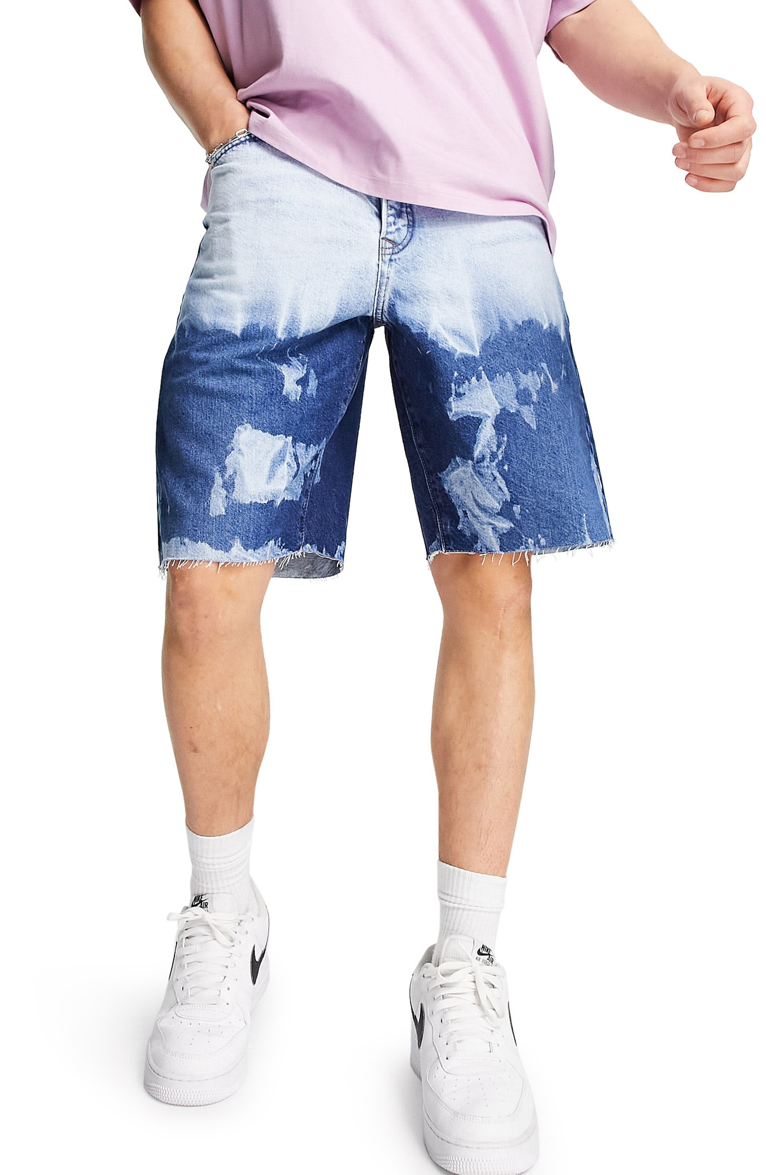 Topman Extreme Wash Denim Shorts 