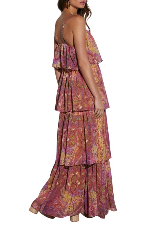 Shop Vici Collection Phoebe Paisley Tiered Chiffon Maxi Dress In Multi