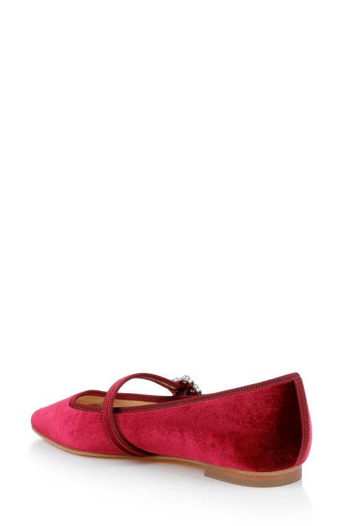 Shop Badgley Mischka Collection Brystol Mary Jane Flat In Red Velvet