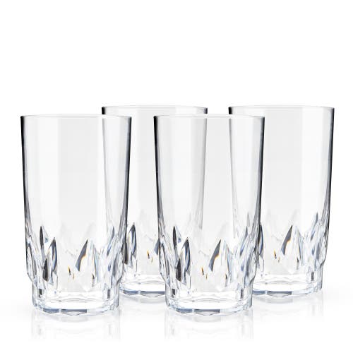 Viski Shatterproof Acrylic Highball Tumblers Set Of 4 In Clear