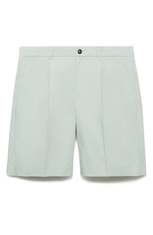 Shop Mango Relaxed Fit Pleated Bermuda Shorts In Pastel Green