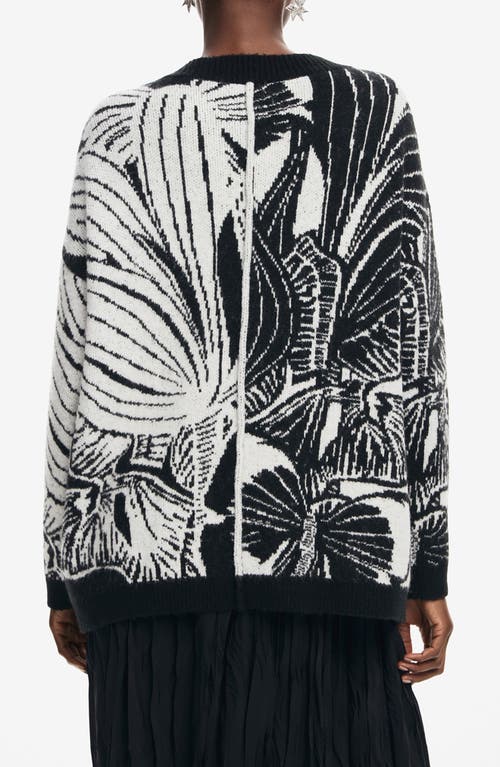 Shop Desigual Halifax Botanical Jacquard Cardigan In Black