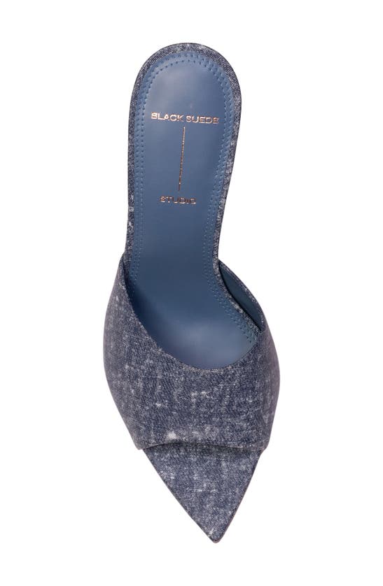 Shop Black Suede Studio Bella Pointed Toe Slide Sandal In Nappa Jeans Leather