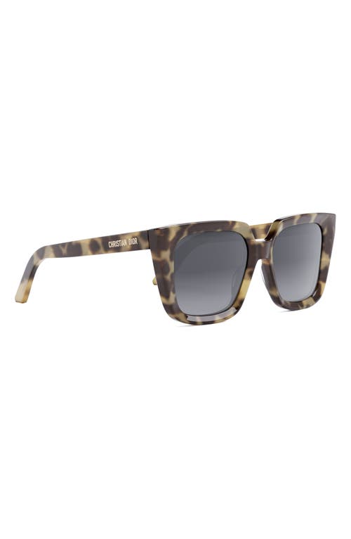 Dior Midnight S1i 24p3 Square Polarized Sunglasses In Havana/smoke Polarized