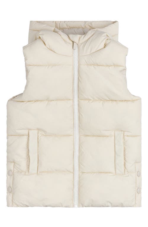 Shop Miles The Label Kids' Birch Hooded Puffer Vest In Beige