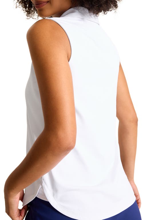 Shop Tommy Bahama Aubrey Piped Sleeveless Performance Polo In White