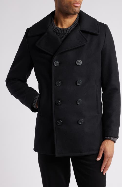 Shop Schott Nyc Wool Blend Peacoat In Navy