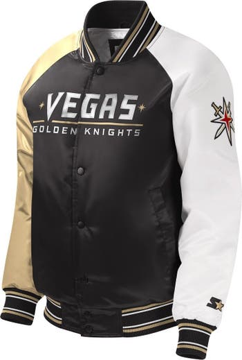 Youth Starter Black Vegas Golden Knights Raglan Full-Snap Varsity Jacket Size: Small