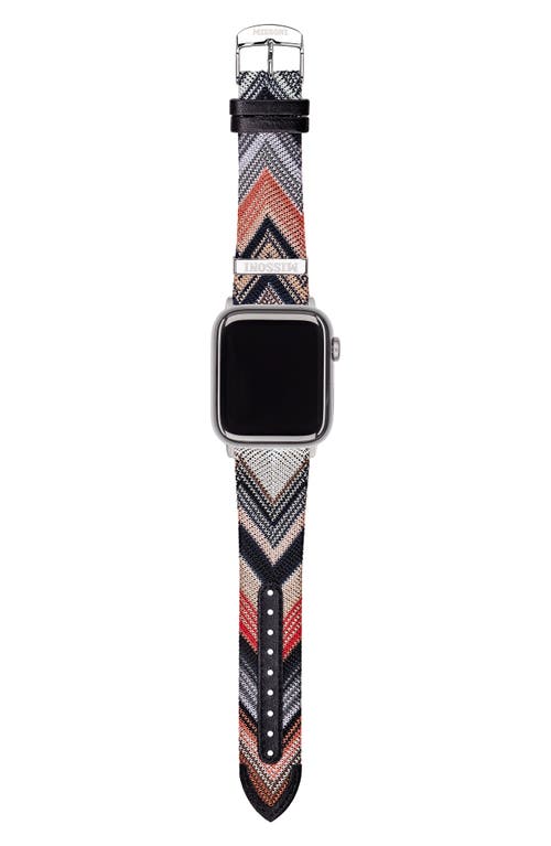 Missoni Authentic Zigzag Knit 24mm Apple Watch® Watchband In Black Multi