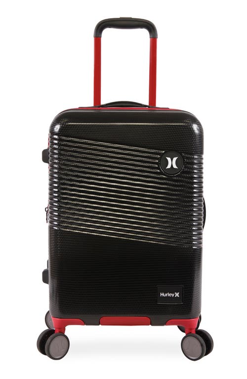 Hurley Looper 21" Hardshell Spinner Suitcase In Black/red