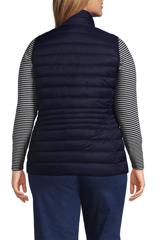 Lands' End Wanderweight Packable Ultralight Down Vest In Deep Sea Navy