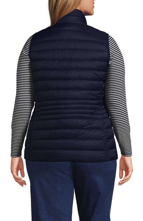 Shop Lands' End Plus Size Wanderweight Packable Ultralight Down Vest In Deep Sea Navy