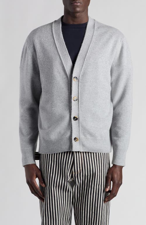 Bottega Veneta Grey Cashmere Cardigan In Light Grey Melange