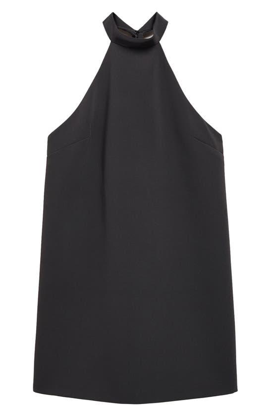 Shop Mango Bobiet Halter Minidress In Black