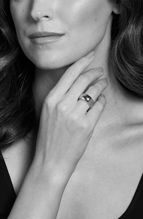 Lagos Signature Caviar High Bar Ring In Silver/gold