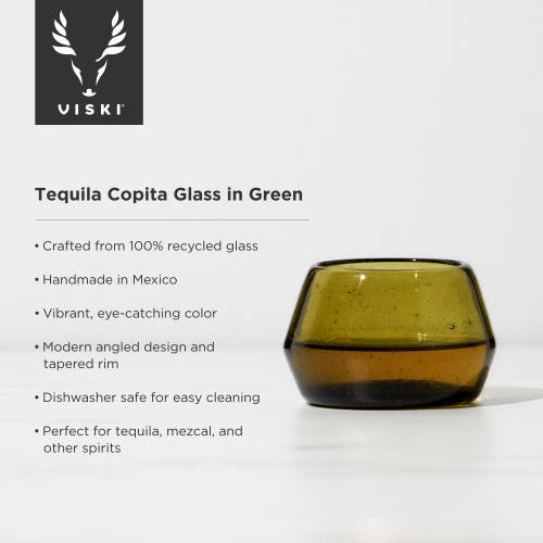 Viski Tequila Copita Glass In Green