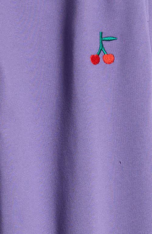 Shop Bobo Choses Kids' Cherry Embroidered Cotton Sweatpants In Lavender