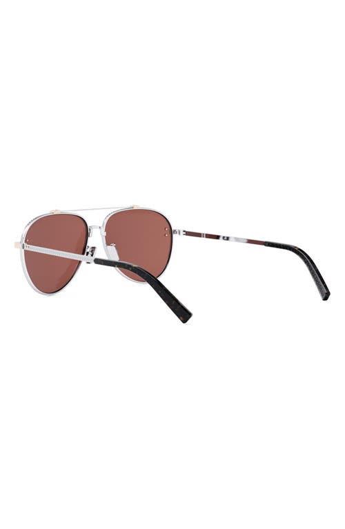 Shop Dior Cd Diamond A1u 59mm Pilot Sunglasses In Shiny Palladium/bordeaux