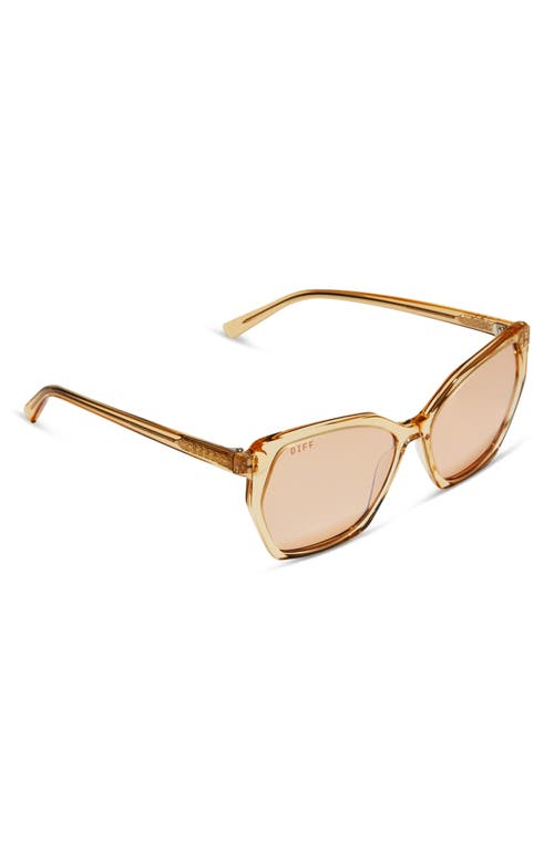 Diff Vera 55mm Geometric Sunglasses In Honey Crystal