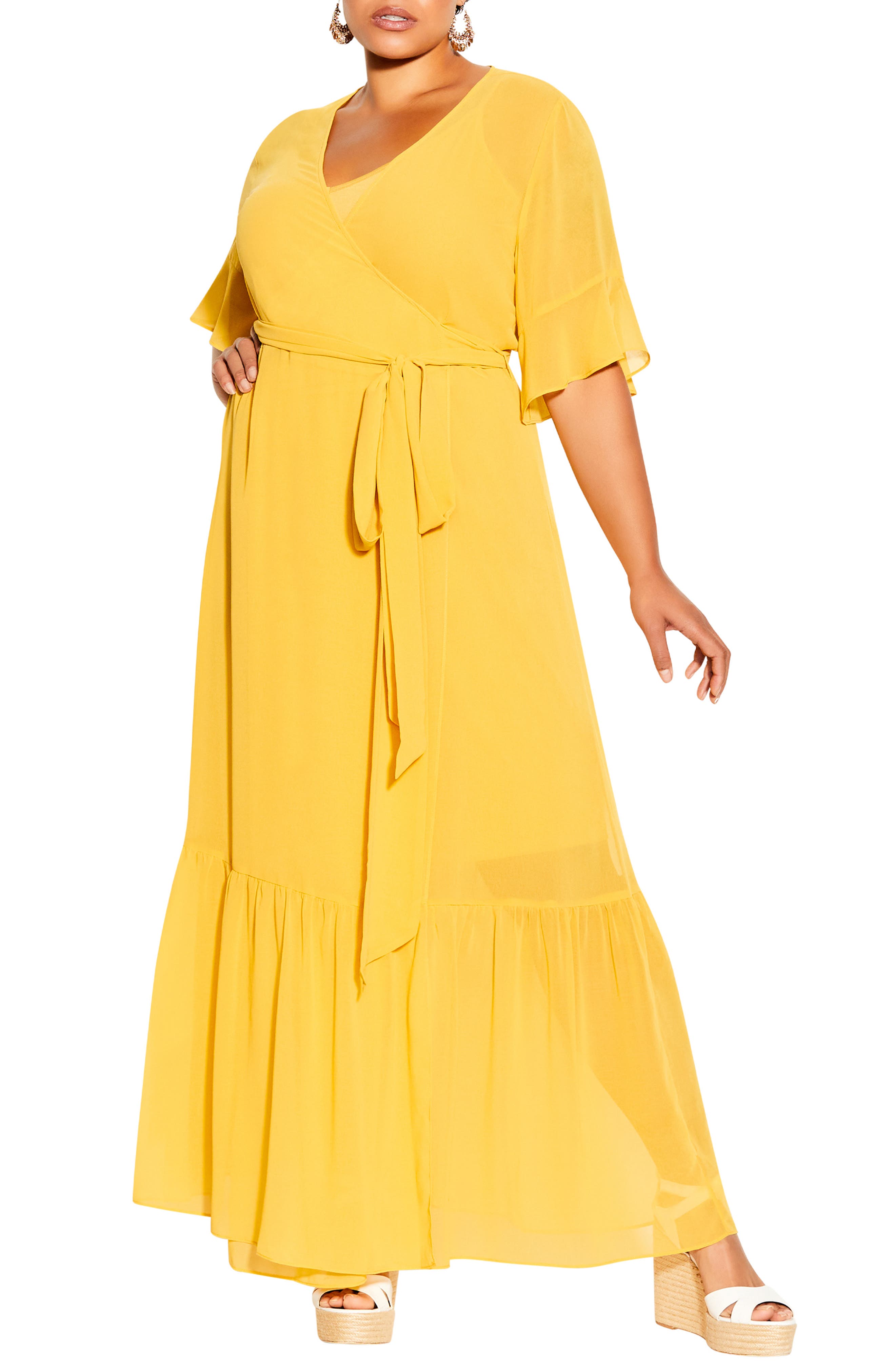 yellow plus maxi dress Big sale - OFF 73%