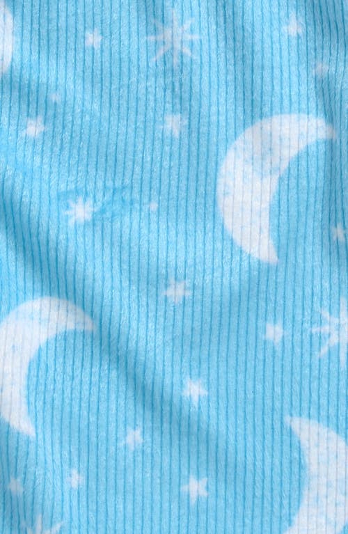 Shop Nordstrom Kids' Fleece Two-piece Pajamas In Blue Creek Moons And Stars