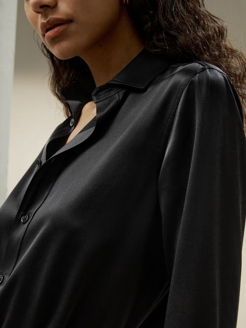 Lilysilk Tailored Button Down Silk Shirt In Black