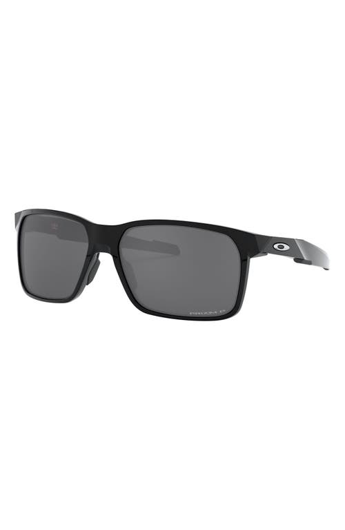 Oakley Portal 59mm Polarized Square Sunglasses In Polished Black/prizm Black