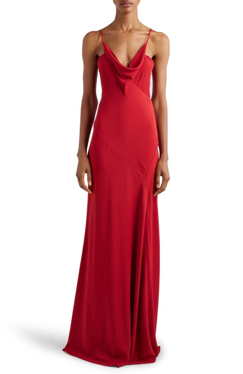 Kapri Cutout Cowl Neck Gown in Scarlet Red