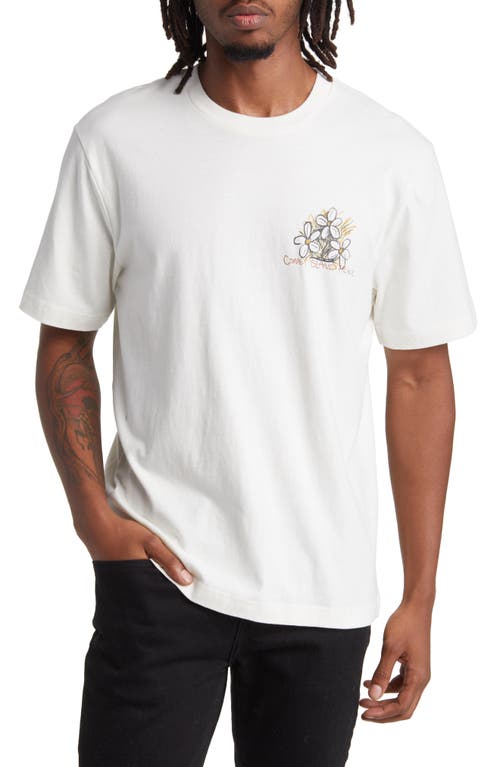 Flowers Cotton Logo Graphic T-Shirt in Coconut
