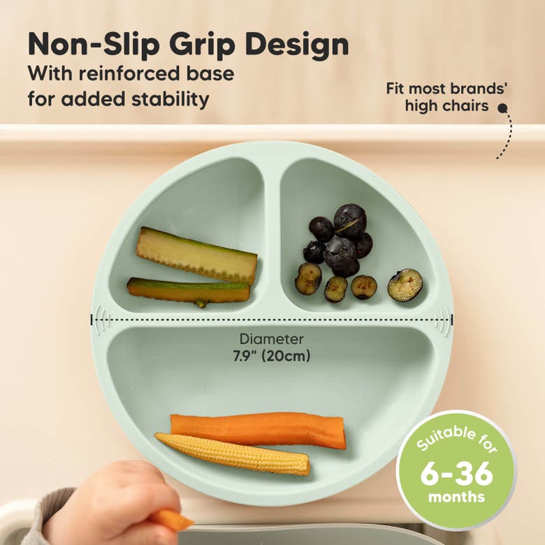 Shop Keababies 3-pack Prep Silicone Suction Plates In Marsh