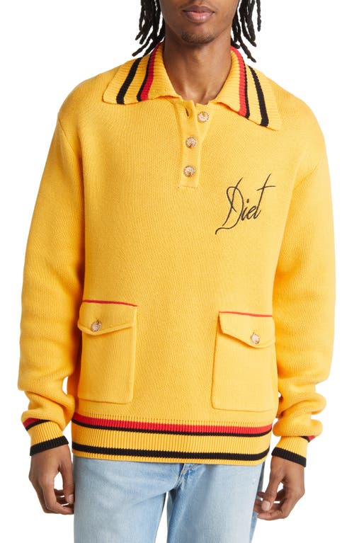 DIET STARTS MONDAY Mouth Pullover Sweater Jacket in Yellow