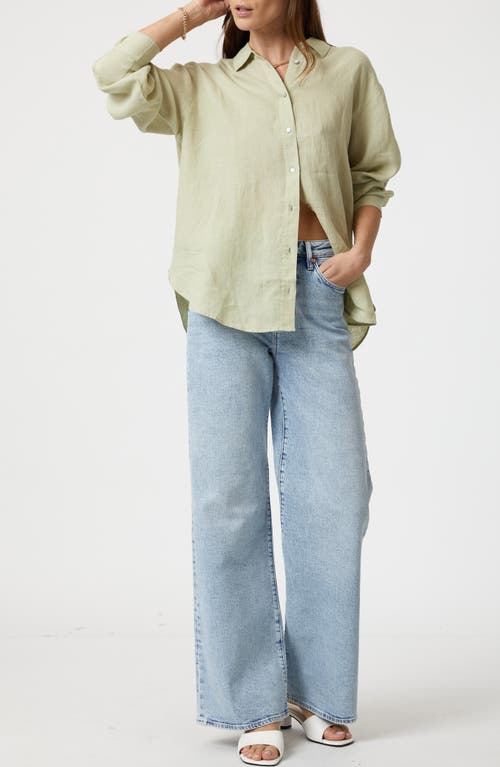 MAVI JEANS MAVI JEANS LINEN BUTTON-UP SHIRT 