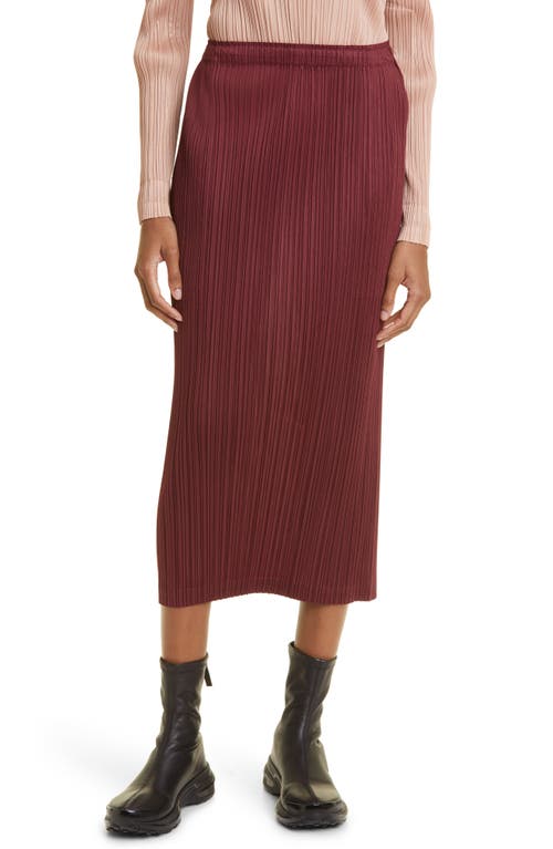 Monthly Colors October Pleated Midi Skirt in Brown