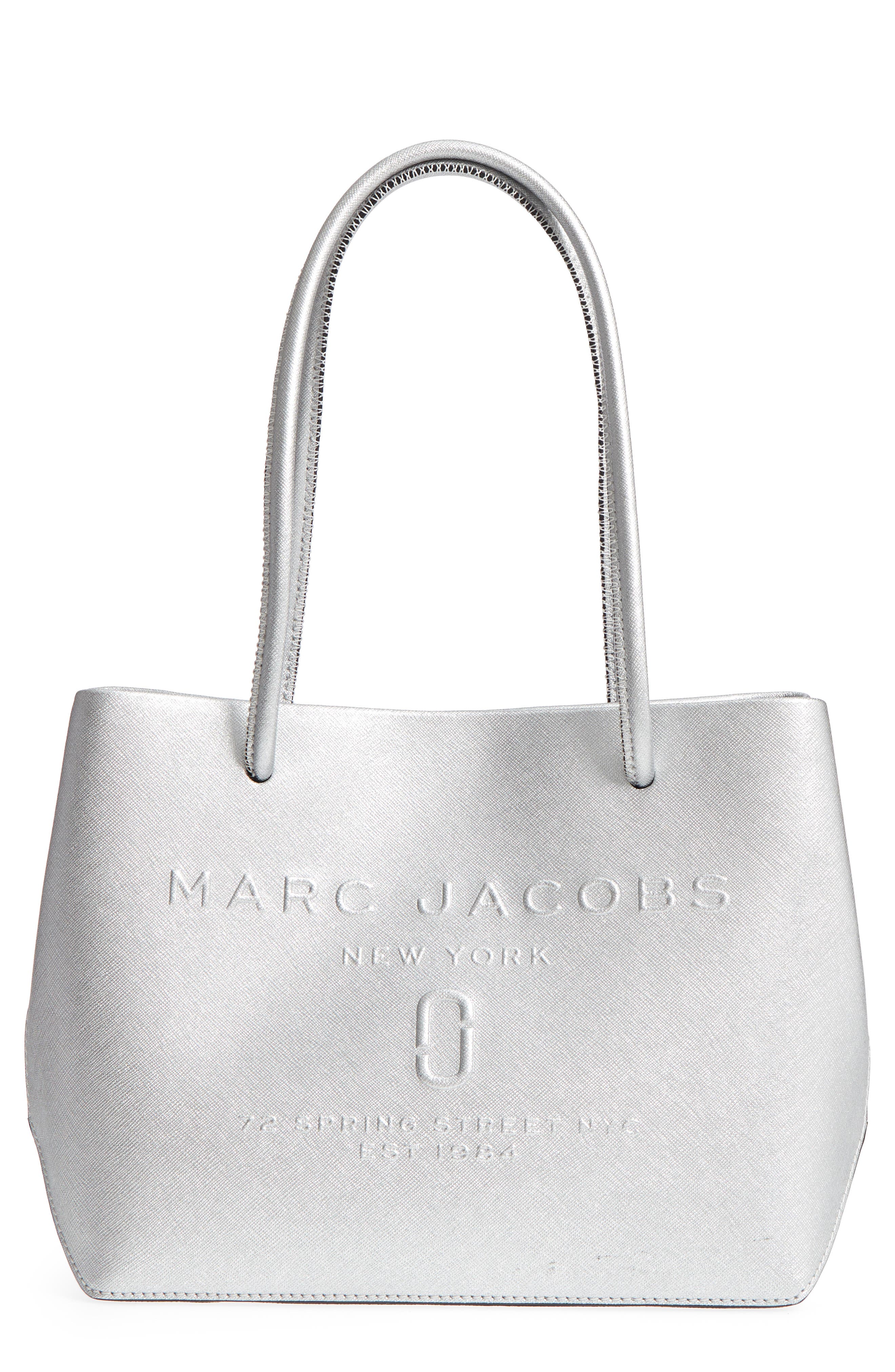 MARC JACOBS Mini Metallic Leather Logo Shopper Tote Nordstrom